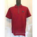 Men's zipper placket short sleeve pique polo shirt